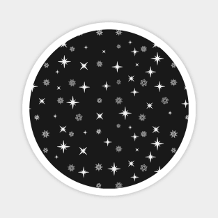 Winter Night Snow And Stars | Magic Night | Christmas Night Magnet